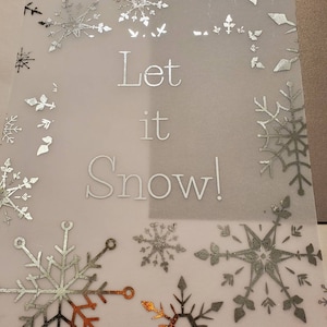 Silver Snow Flakes Let It Snow Foiled Vellum Planner Dashboard Insert