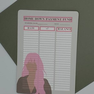 Home Down Payment Savings Tracker, cardstock