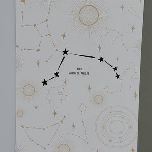 Ram, Horoscoop Zodiac Constellation Journaling Card, cardstock