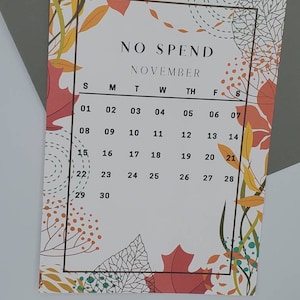November Spend Tracker, Karton