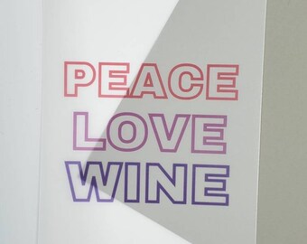 Peace Love and Wine Vellum Planner Insert