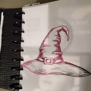 Halloween Witch Hat Foiled Vellum Planner Dashboard Insert