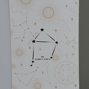 Weegschaal, Horoscoop Zodiac Constellation Journaling Card, cardstock