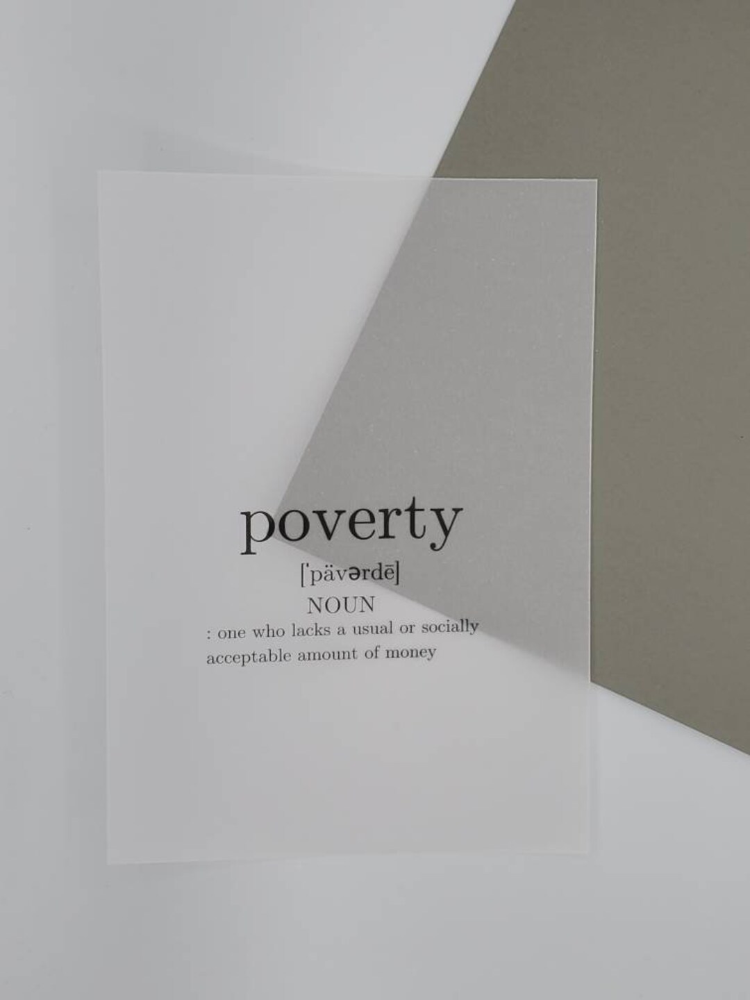 Poverty Definition Social Awareness Vellum Planner Insert Dashboard Etsy