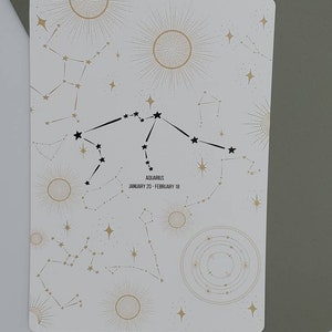 Waterman, Horoscoop Zodiac Constellation Journaling Card, cardstock