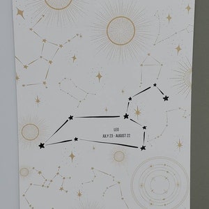 Leo, Horoscoop Zodiac Constellation Journaling Card, cardstock