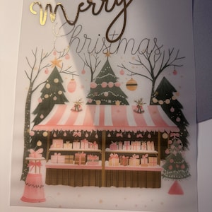 Kerstdorp Merry Christmas verijdeld perkament planner dashboardinzetstuk