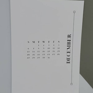 December minimalistische kalender met SMART doelen, cardstock
