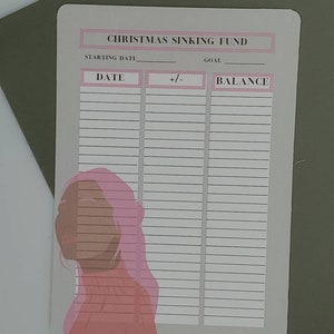 Christmas Sinking Funds Tracker, cardstock