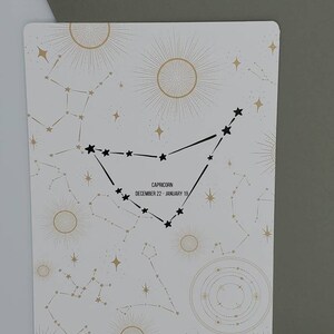 Steenbok, Horoscoop Zodiac Constellation Journaling Card, cardstock