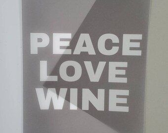 Peace Love and Wine Vellum Planner Insert