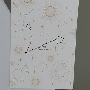 Vissen, Horoscoop Zodiac Constellation Journaling Card, cardstock