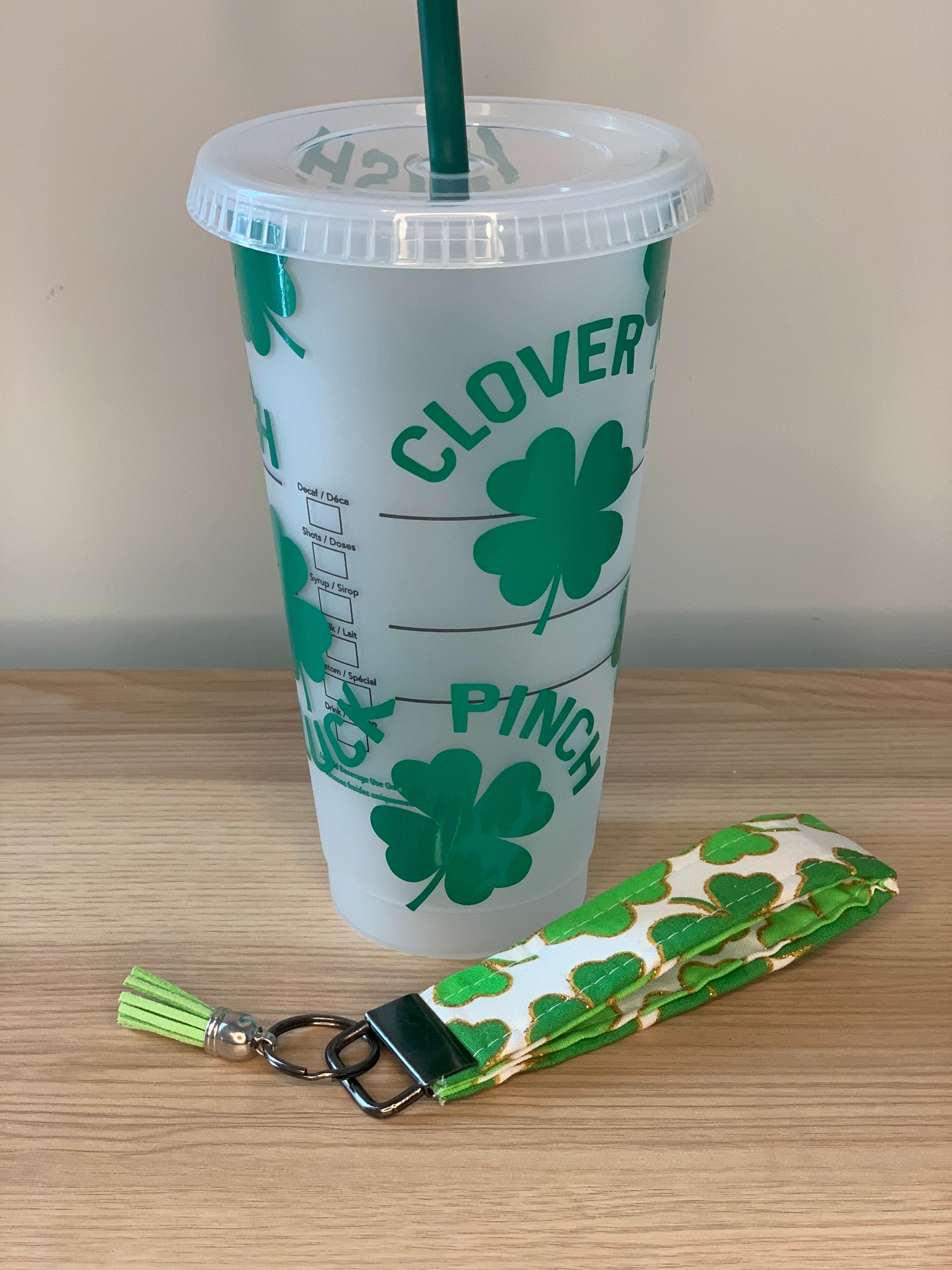 St Patricks Day Starbucks venti reusable cup and Wristlet Etsy