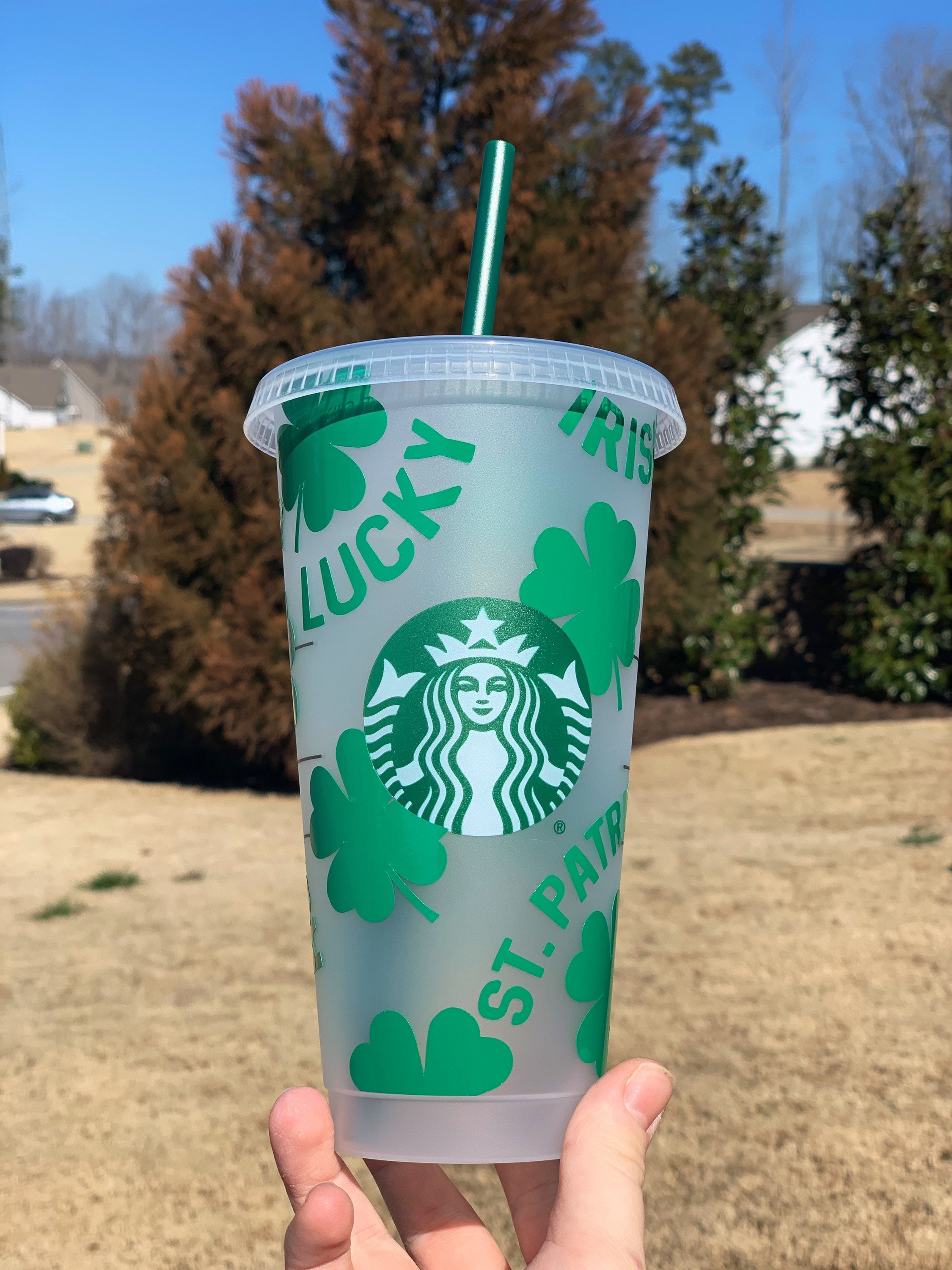 St Patricks Day Starbucks venti reusable cup and Wristlet Etsy