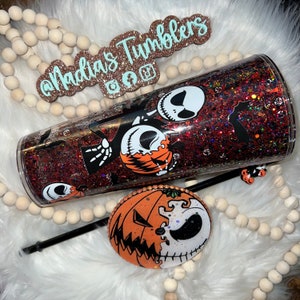 Pumpkin King snow globe tumbler- Halloween tumbler