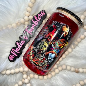Halloween fake blood glass tumbler- Glass snowglobe tumbler