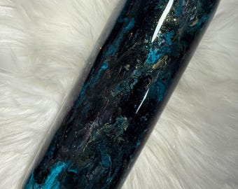 20oz Teal marble ink swirl tumbler