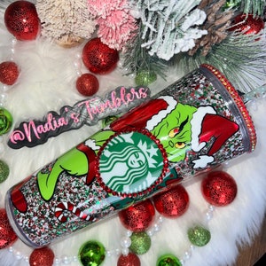 Mr Grinch snowglobe tumbler
