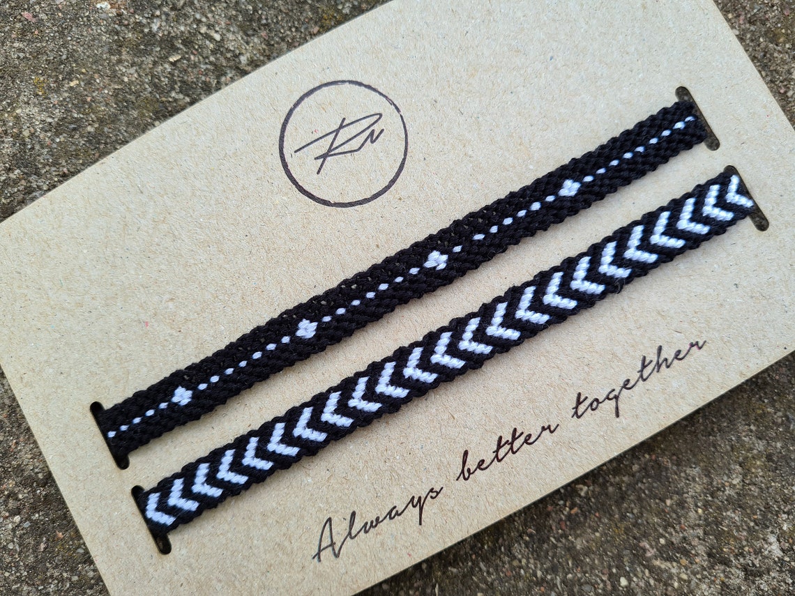 Black and White Friendship Bracelets Bracelets for You and Etsy