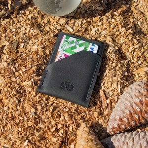 Creditcardhouder, verticale leren portemonnee, visitekaarthouder, Vaderdagcadeau