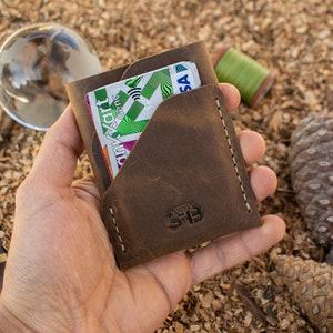 Porta carte di credito, Portafoglio verticale in pelle, Porta biglietti da visita, Portafoglio con tasca frontale, Porta carte, Portafoglio sottile da uomo, Regalo di San Valentino