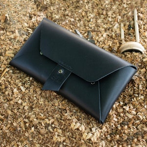 Cartera de sobre de efectivo, titular de pasaporte de cuero, para mujeres, regalo de Navidad, cartera de sobre de cuero, regalo personalizado para mujeres