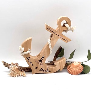 Anchor wood, decoration, maritime, summer, wedding gift, confirmation, guest book