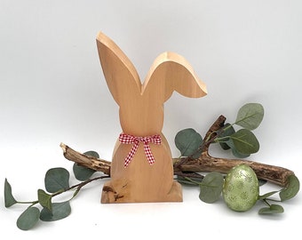 Osterhase 28 cm  aus Holz, Oster Deko, Massivholz, Ostergeschenk Freunde und Familie