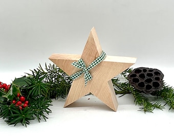 Stern aus Holz 16 cm, Weihnachtsdekoration
