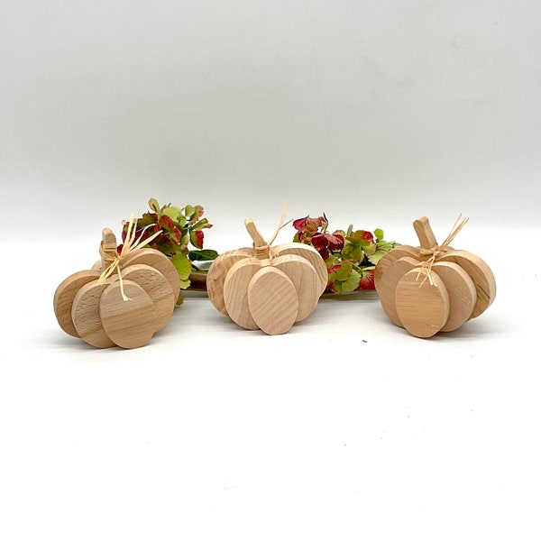 Mini Kürbisse 10 cm aus Holz, Rohling, Give away, Herbstdekoration