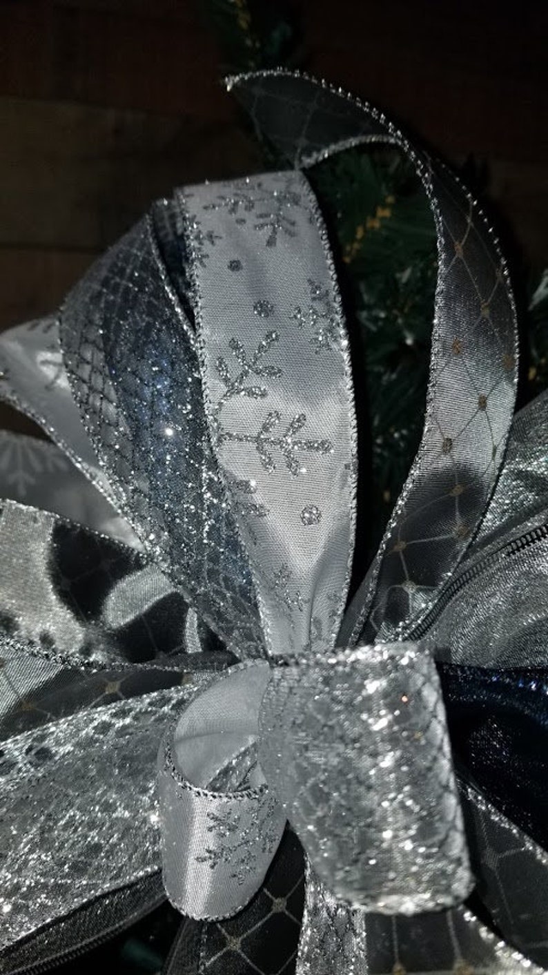 Blue and Silver Christmas Tree Topper Etsy