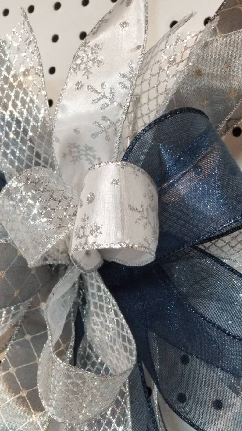 Blue and Silver Christmas Tree Topper Etsy