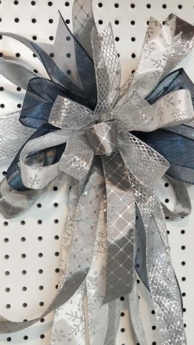 Blue and Silver Christmas Tree Topper Etsy