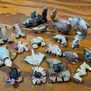 80+ Hand Carved Soapstone Animals (many kinds!) NEW STOCK MAY (New Photos & Video) Animal Lovers Gift Present Cat Dog Cute Toad Carvings