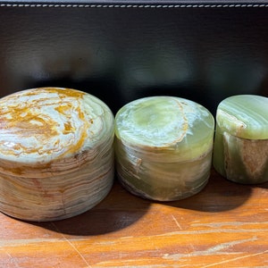 Beautiful Banded Onyx Jar With Lid (2” 3” and 4” Jars) SMALL JARS BACK In Stock!