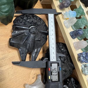 Star Wars Figures Carved 6” Yodas, Grogu, Stormtroopers, 4”+ Millennium Falcon, R2D2, Mandalorian Helmet Crystal Gift Movie Decor image 4