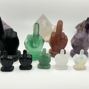 Carved Middle Fingers Unique Gift Desk Home Decor The Bird Carving! Crystal Fu*k You