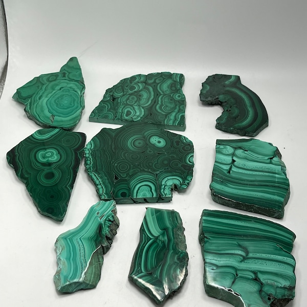 Beautiful Malachite Polished Slabs (polished on both sides)