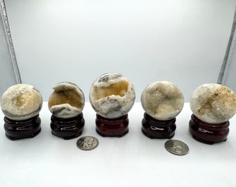 Beautiful Druzy Sphalerite Quartz Spheres With Unique Patterns And Colors! *WATCH VIDEO* Mined in Indonesia! Unique Gift Crystal Collector
