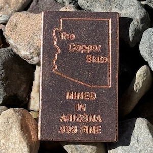 Vintage Arizona Mined 1 Oz .999 Fine Copper Ingot Bars (copper