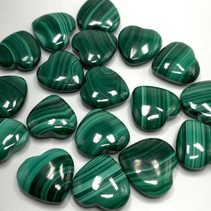 Cute Malachite Polished Hearts & Mushrooms