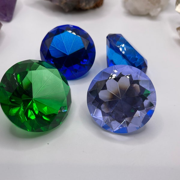 Large Faceted Colored Jewels (Quartz Glass)