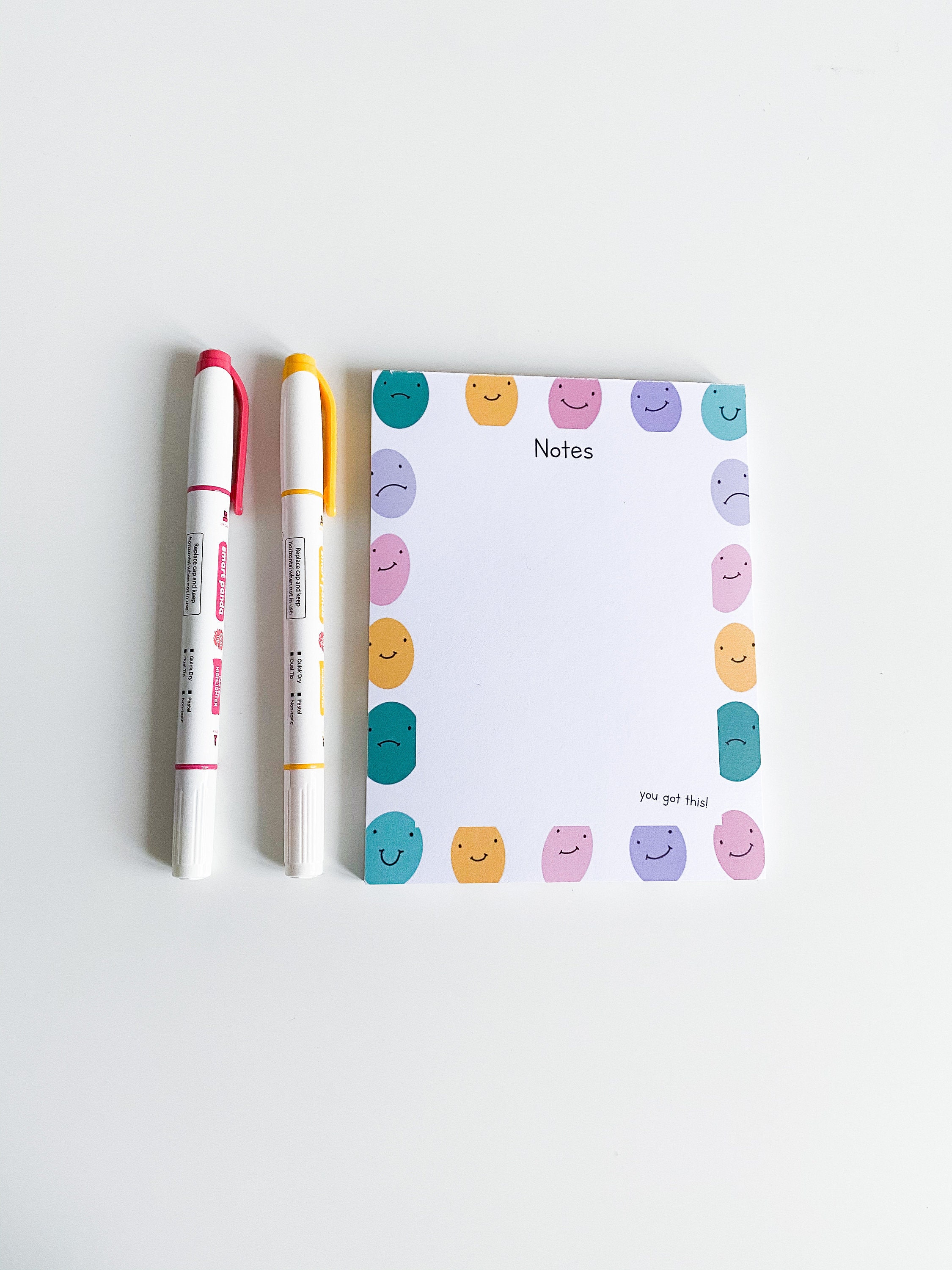 Smiley Face Notepad A5 Notepad Tear off Notepad Stationery Etsy