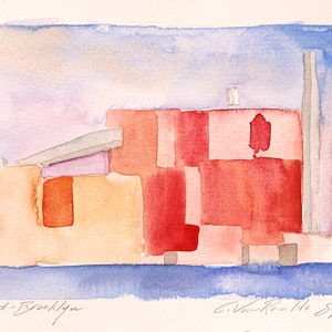 Original watercolor painting: Con Ed - Brooklyn, September 4, 2002