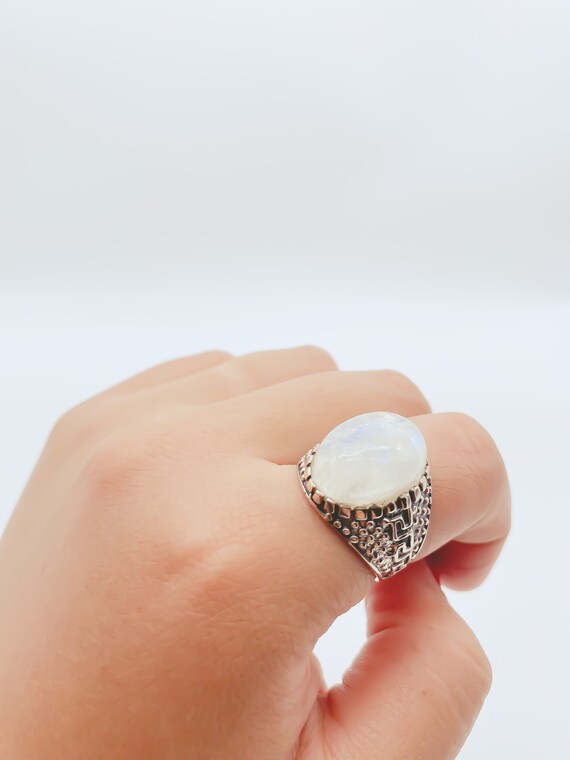 Sterling Silver Vintage Moonstone Ring, Moonstone