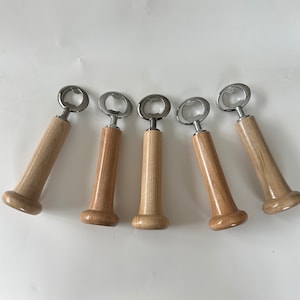 5 Pack - Baseball Bat Bottle opener - Natural Wood