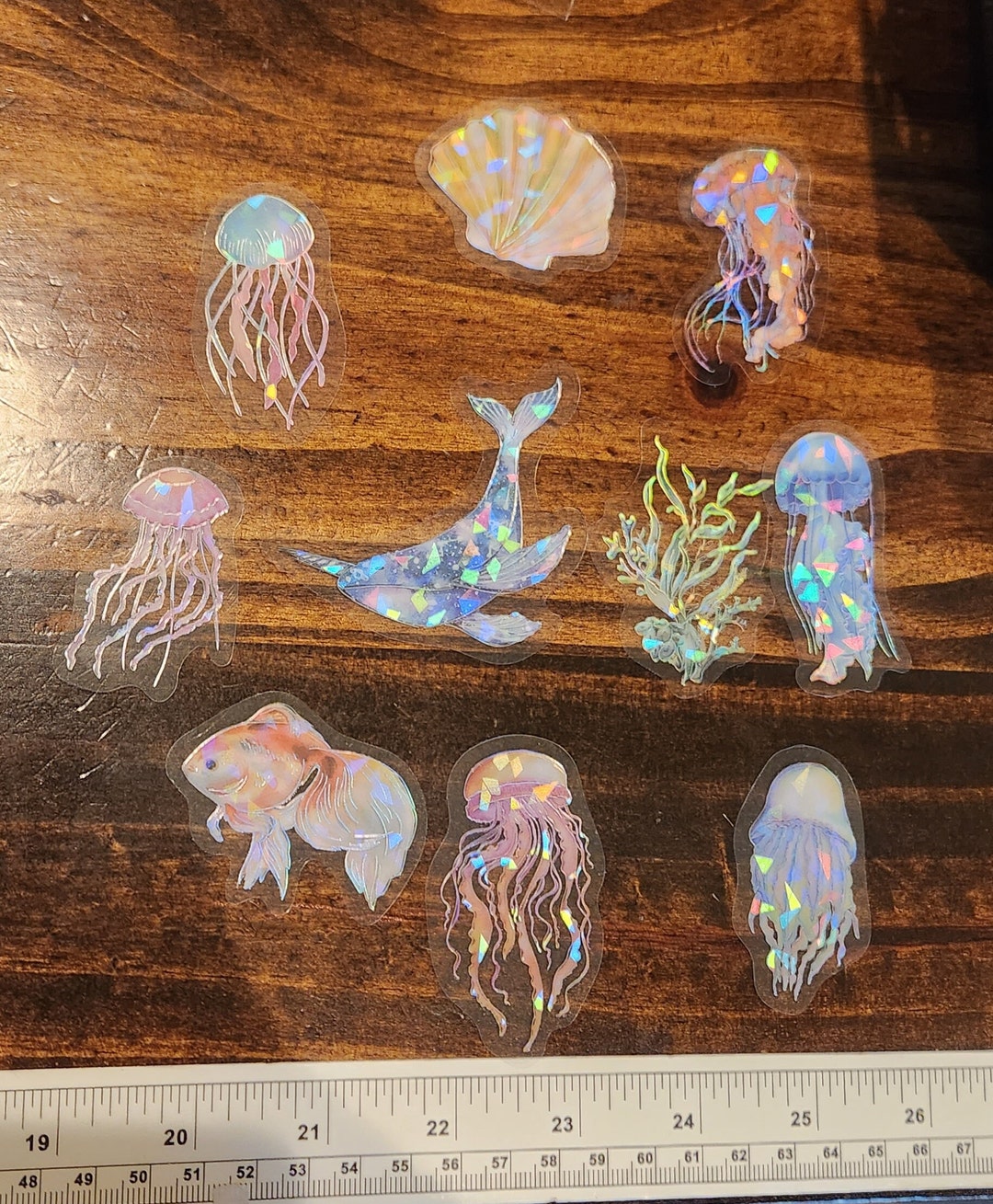 Holographic Sea Creatures Vinyl Decals Stickers 20 Pack Etsy