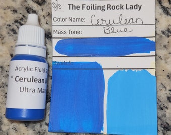 Cerulean Blue Acrylic Fluid Shot, individuell von Hand gemischte, konzentrierte Pigmentfarbe
