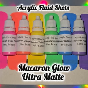 Macaron Glow Acrylic Fluid Shots 6 colors sold as set or seperate