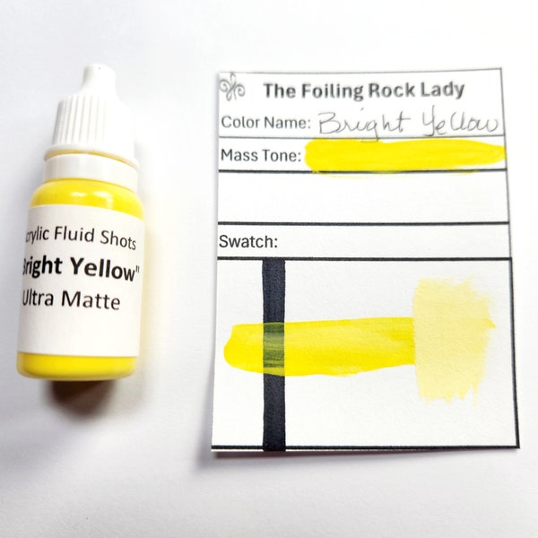 Bright Yellow Acrylic Fluid Shot, custom hand blended concentrated pigment paint